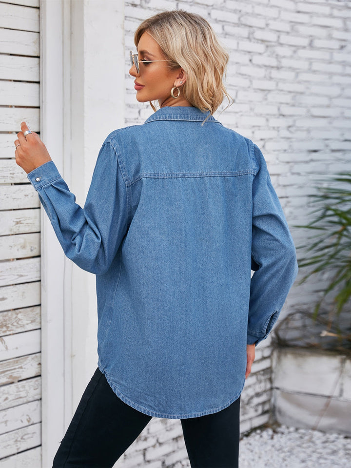 Stilla | Up Collared Neck Denim Jacket