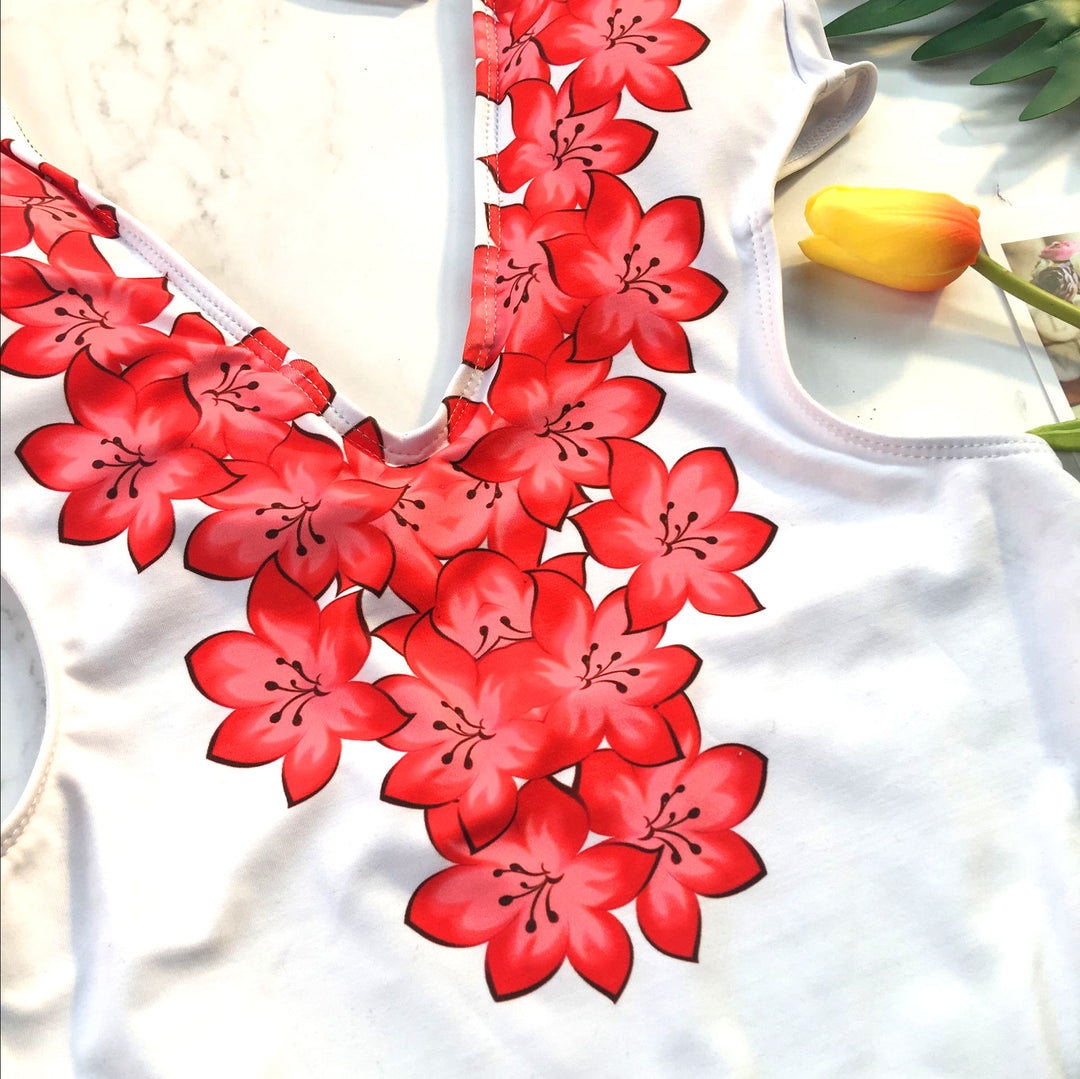 Damer Én-delt Badedragt med blomsteret spids-design Stilla