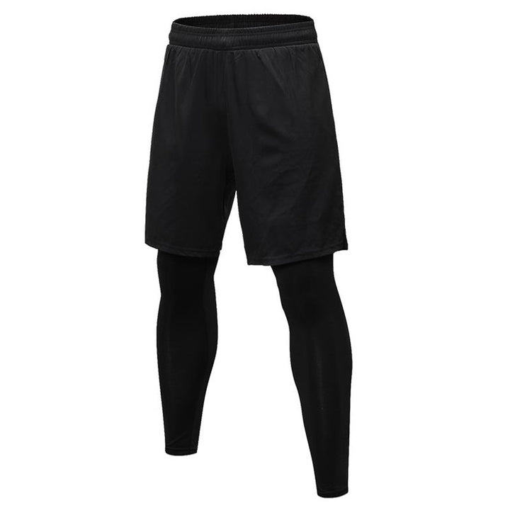 Herrer Sporty Kompressions-Leggings med aftagelige Shorts Stilla