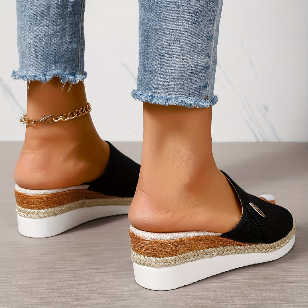 Stilla | Dame Sandaler På Platform Komfortable Slip on Kilehæle Til Sommer