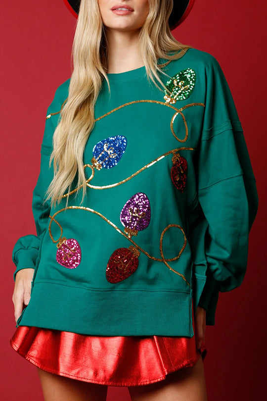 Stilla | Julelys Pailletter Slids Pullover Sweatshirt