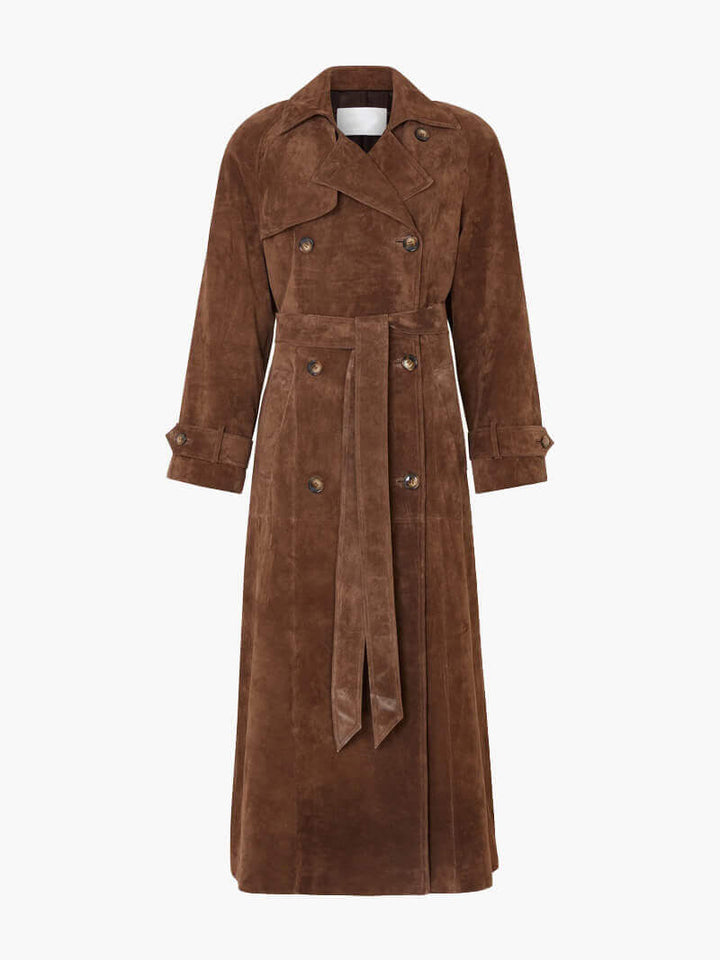 Stilla | Dame Klassisk Lang Trenchcoat