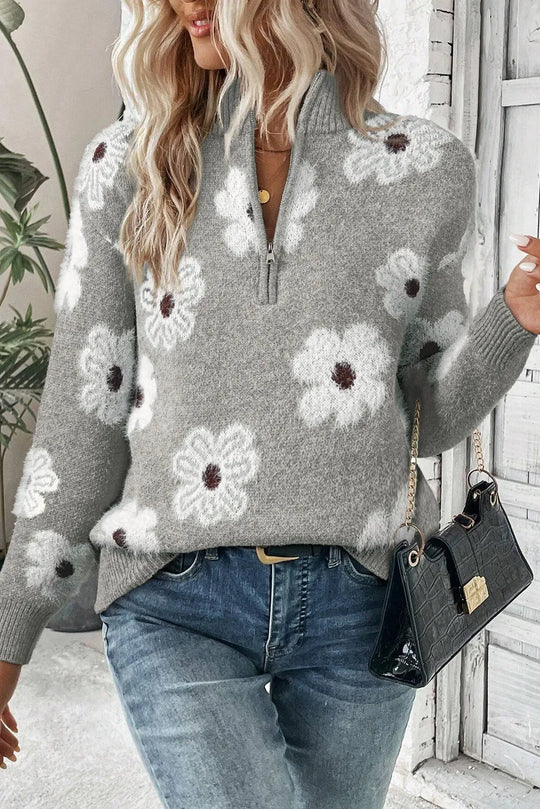 Stilla | Blomstertrøje Halv Fodret