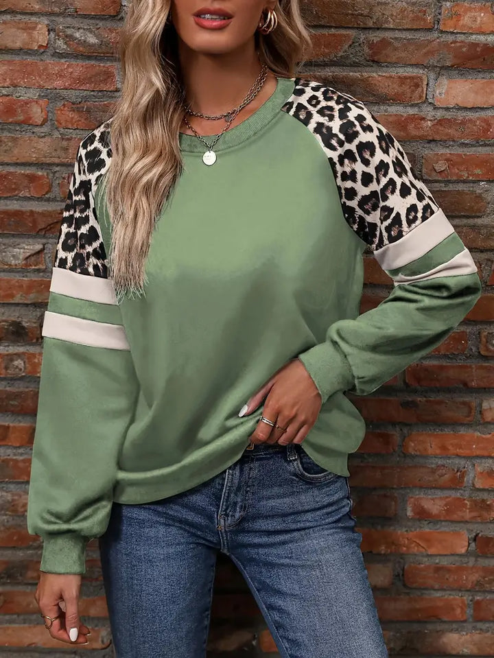 Stilla | Langærmet Leopardmønster Bluse