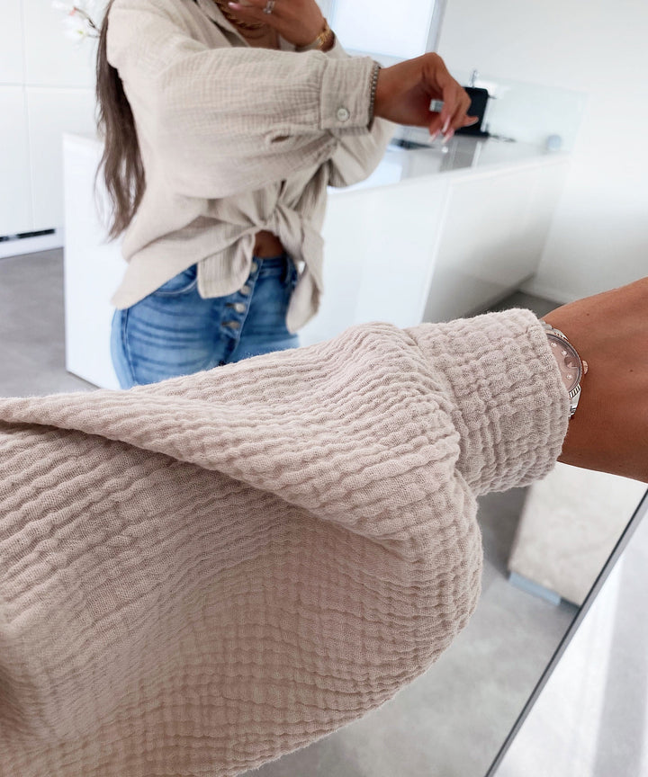 Stilla | Let Musselin Bluse Beige