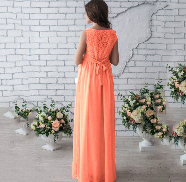 Dame Elegant Spids Graviditet Maxi Kjole Stilla 1752657124