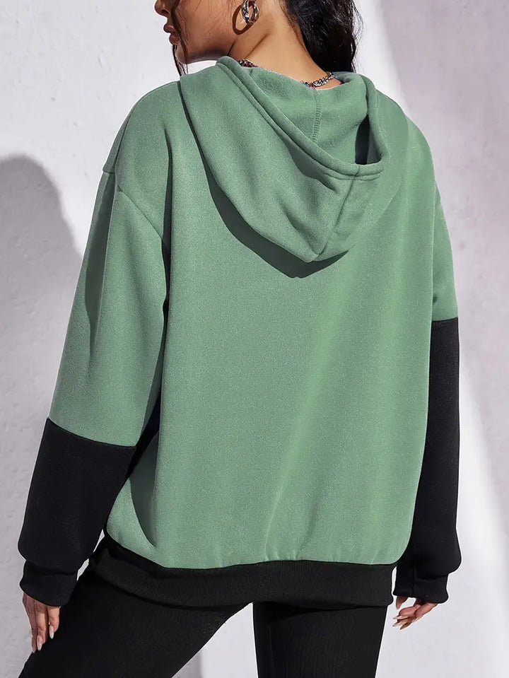 Stilla | Farveblok Hoodie Til Damer