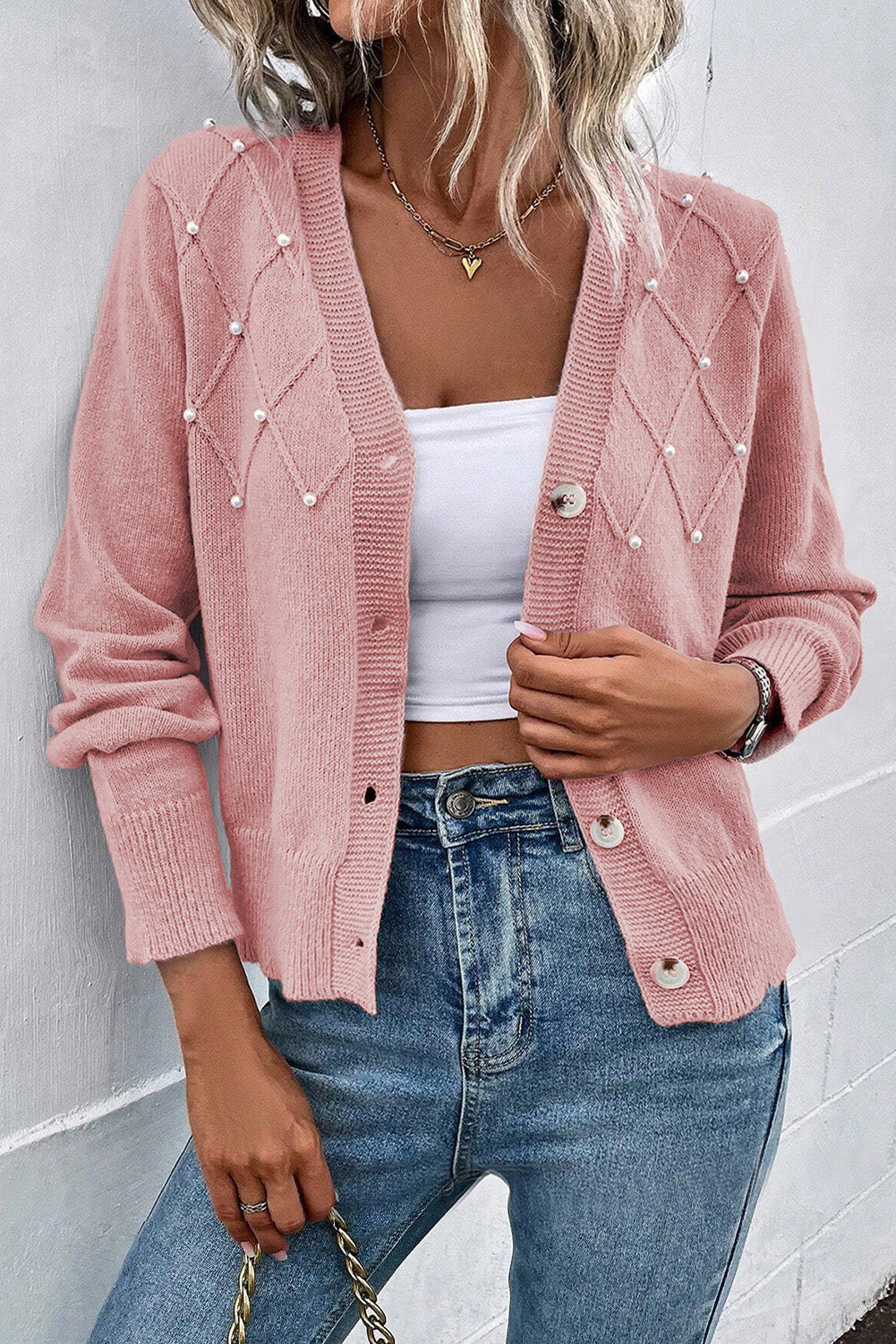 Stilla | Trim Knap-Up Cardigan