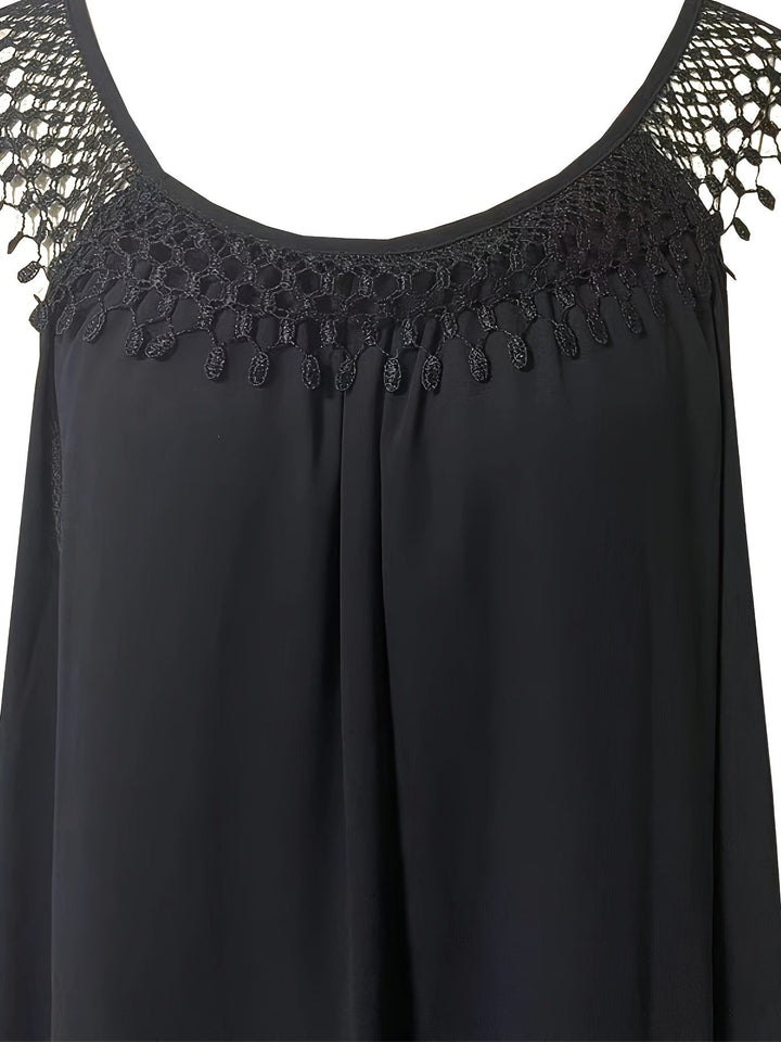 Stilla | Blonderet Boho Kjole Plus Size, Løs Pasform Med Rund Halsudskæring
