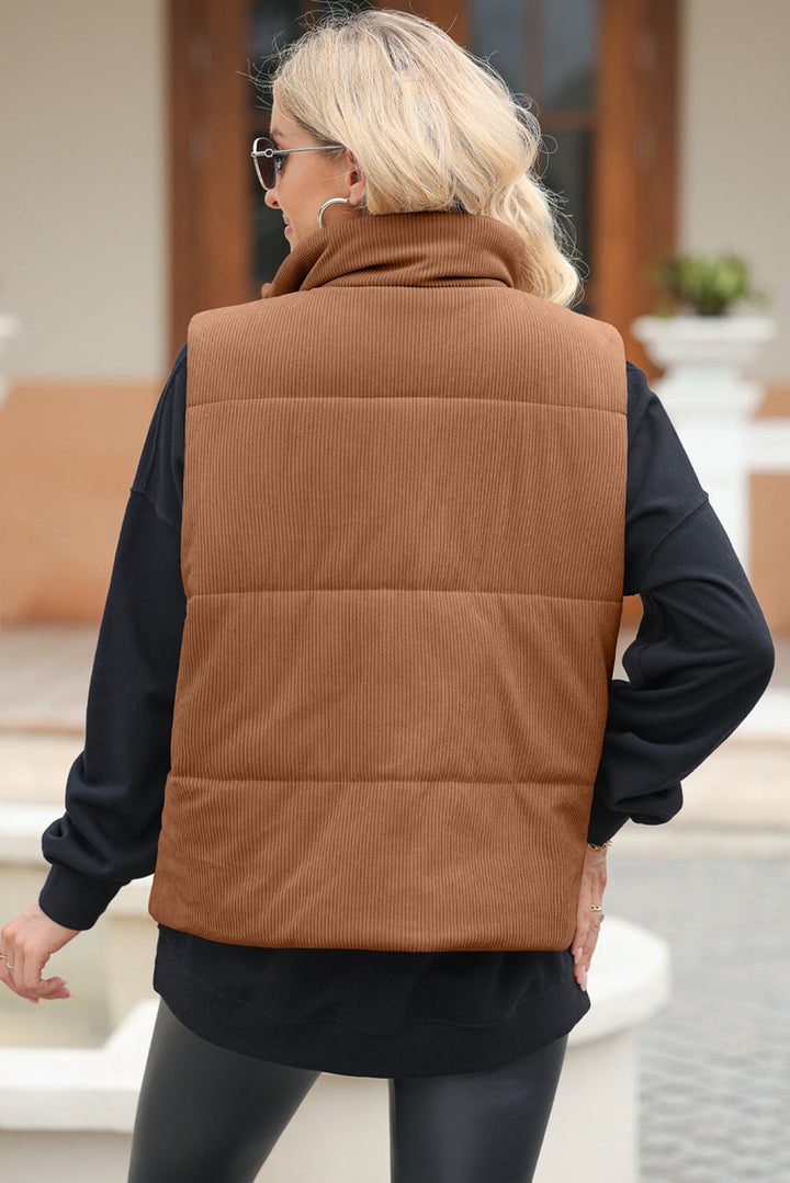 Stilla | Zip Up Turtleneck Vest Coat