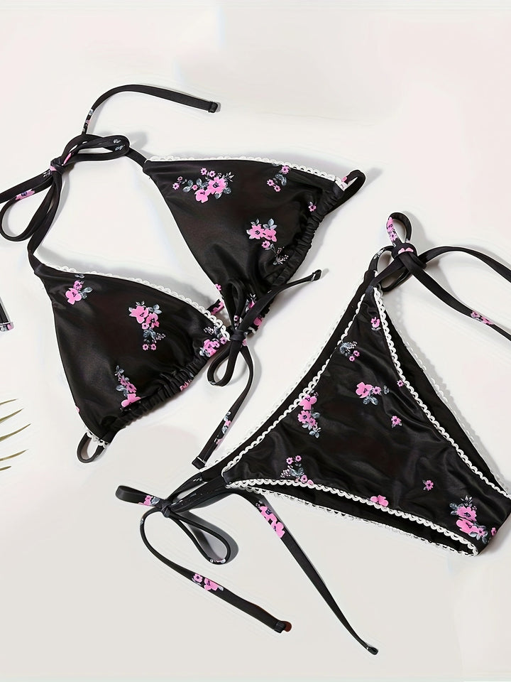 Stilla | Kvinders Bikini Med Print to Delt Sexet Badetøj Med Stropper