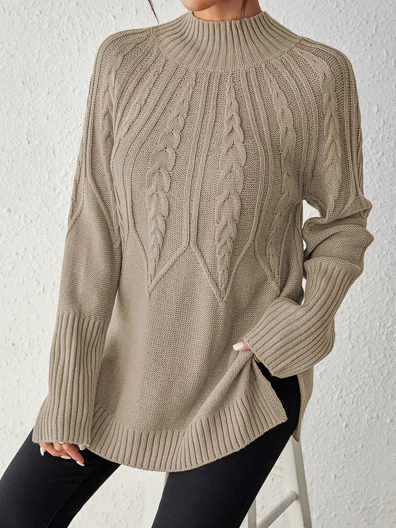Stilla | Dame Trøje Med Krave Strik, Jacquard, Akryl, Efterår/