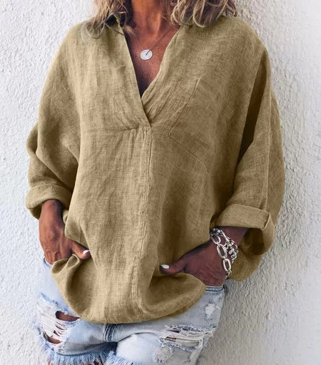 Stilla | Trendy og Blød Bluse Med Lange Ærmer