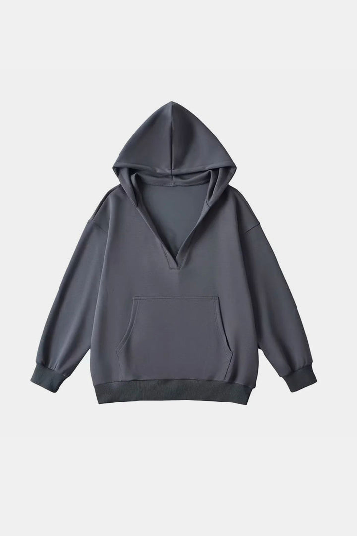 Stilla | Basic Bae Air Scuba Hættepullover Med Lange Ærmer og Kængurulomme