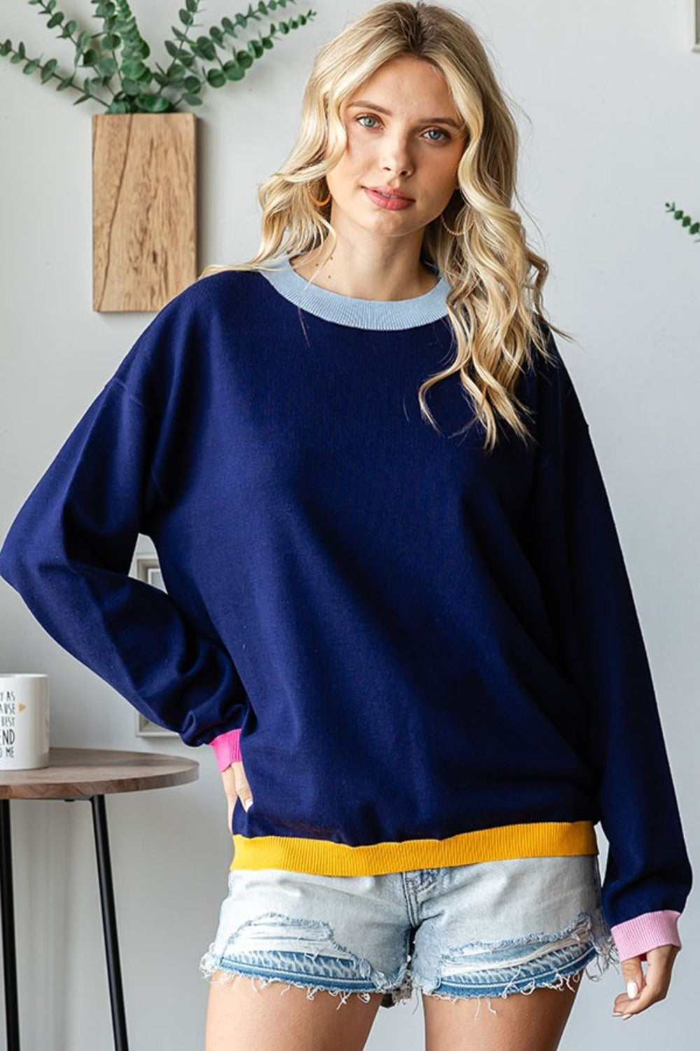 Stilla | Pullover med lange ærmer og ribbet rundhalset udforskning First Love