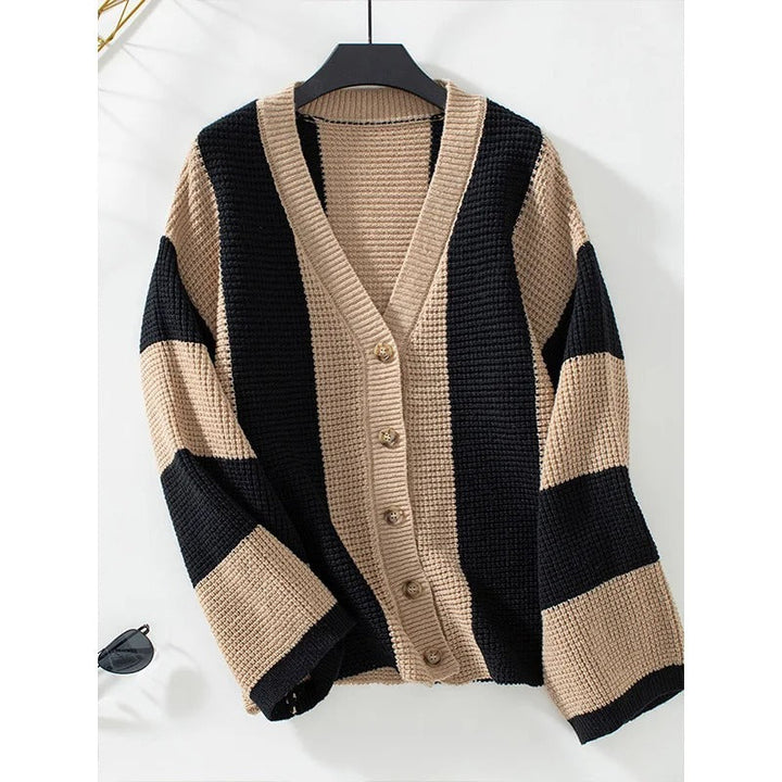 Stilla | Stribet Oversized-Strikcardigan