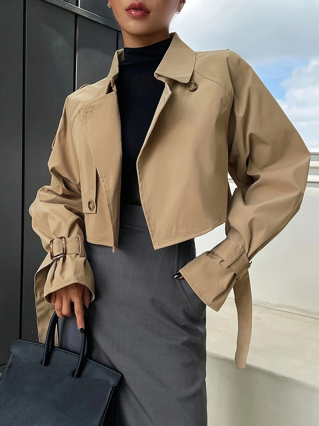 Stilla | Stilig Crop Trenchcoat - Behagelig & Elegant