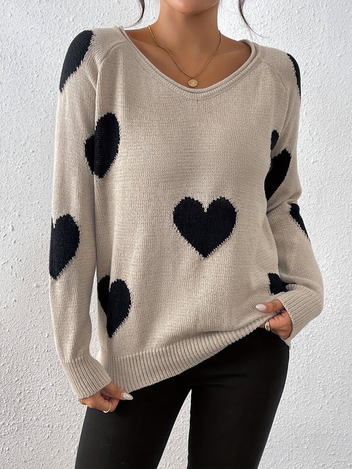 Stilla | Cozy Sweater med Et Hjerte Mønster til En Romantisk Vinter Stil