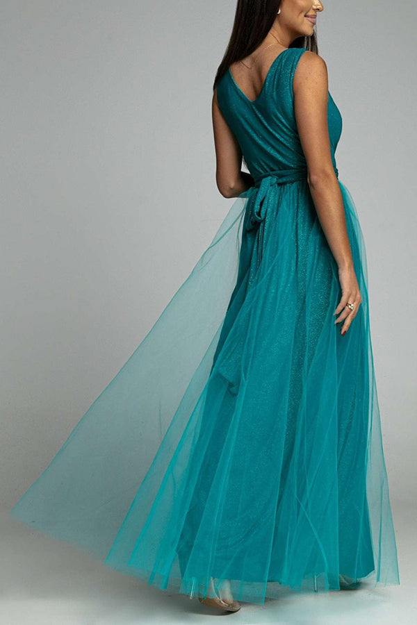 Stilla | It's My Day Light Tulle Slid Maxi Kjole