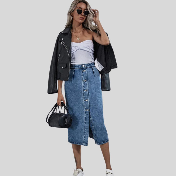 Stilla | Midi Skørt Chic lavet af Jeans