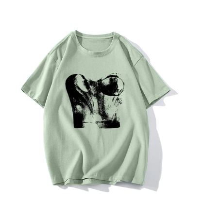 Stilla | Hirsionsan Harajuku T-shirt Med Grafiktryk