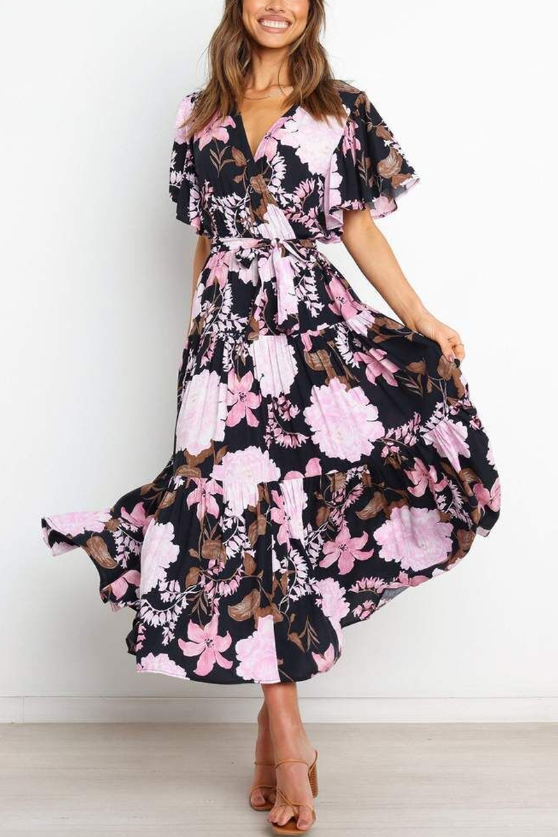 Stilla | Sunshine Grace Floral Midi Kjole