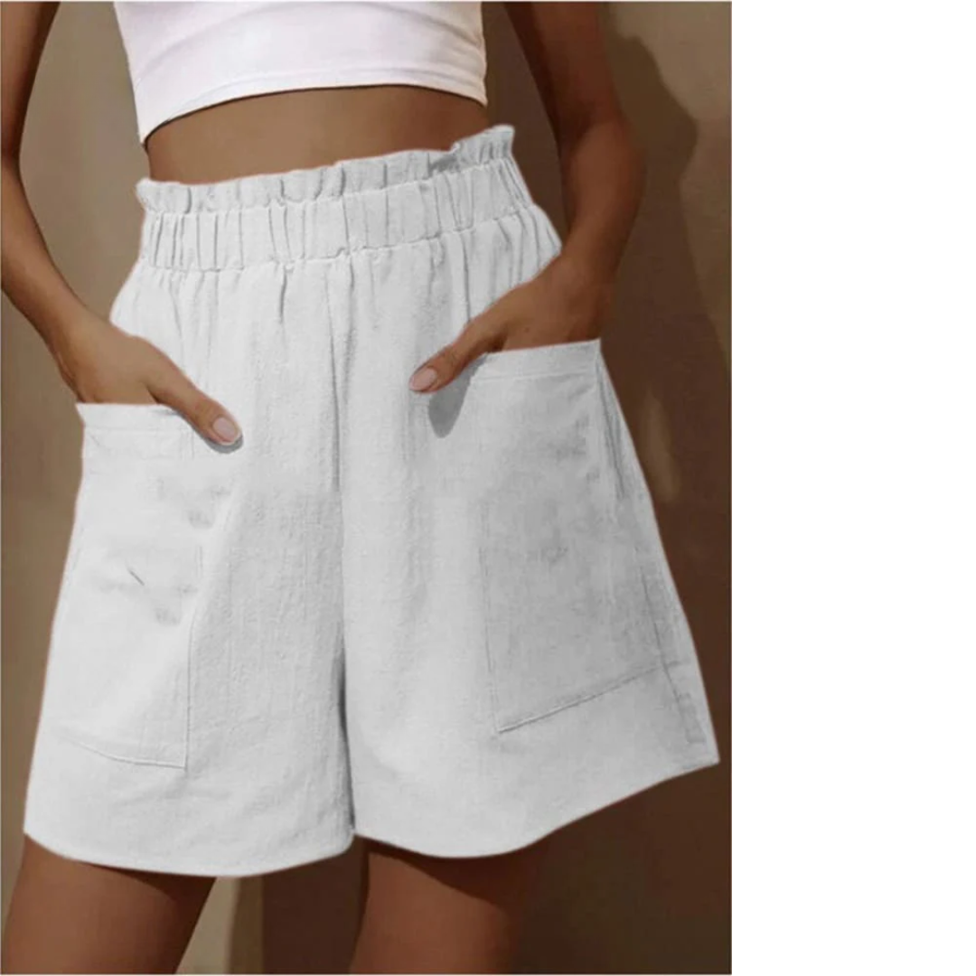 Stilla | Shorts I Bomuld Og Linned Med Høj Talje