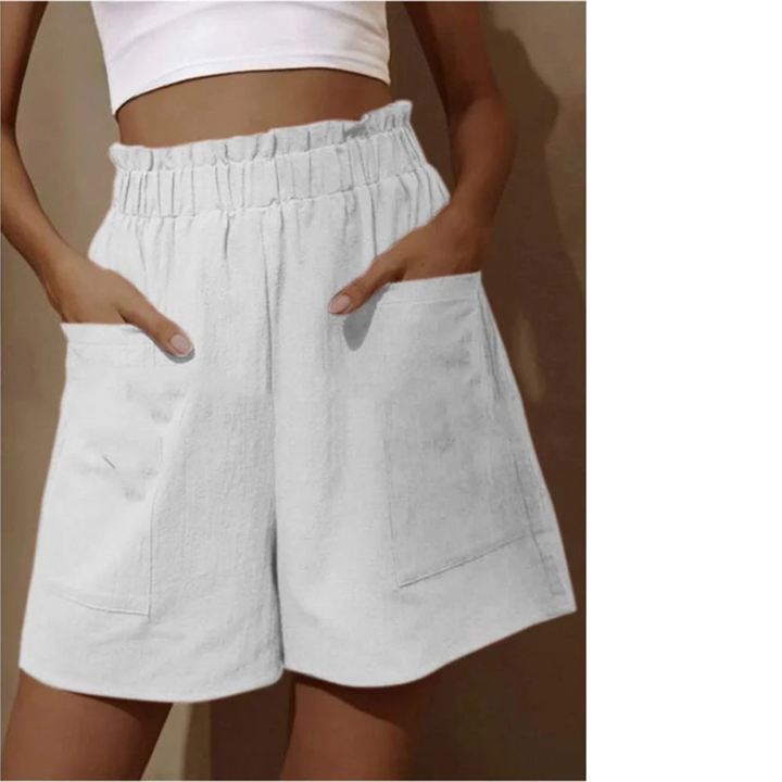 Stilla | Shorts I Bomuld Og Linned Med Høj Talje