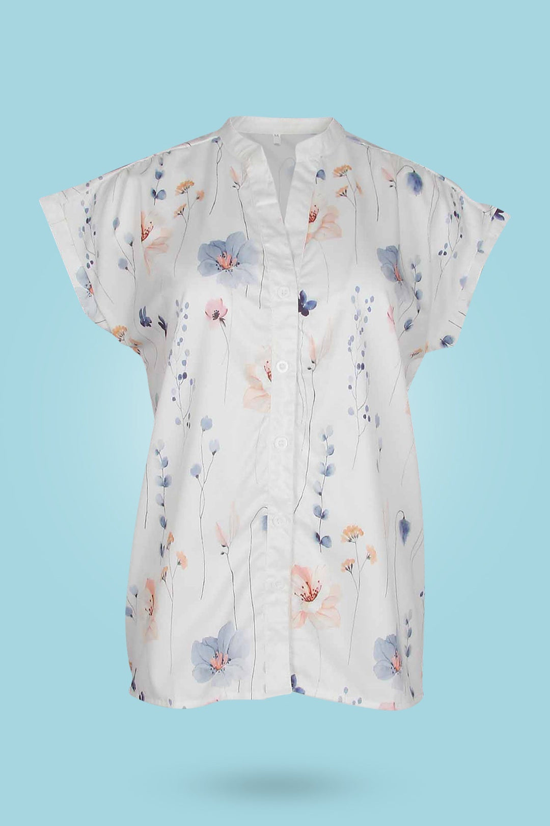 Stilla | Knap-Op Bluse Med Blomster