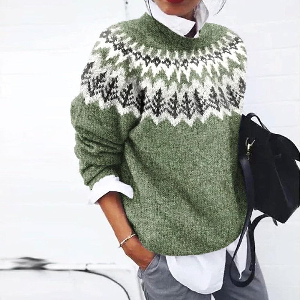 Stilla | Pullover Breezy Green Med Lange Ærmer og Tryk