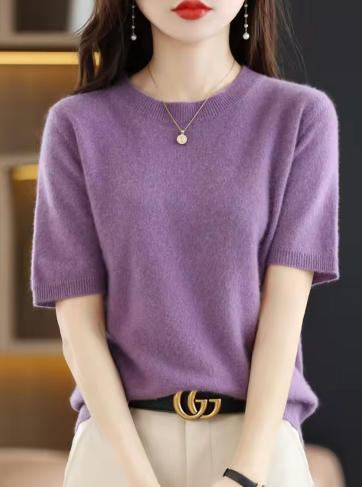 Stilla | Kortærmet Sweater I Uld Og Cashmere