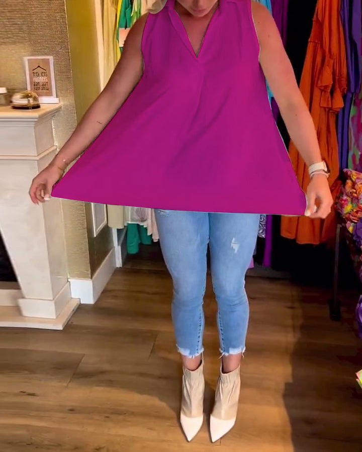 Stilla | Ruffled Lapel Top Stilfuld og Elegante Sommerbeklædning