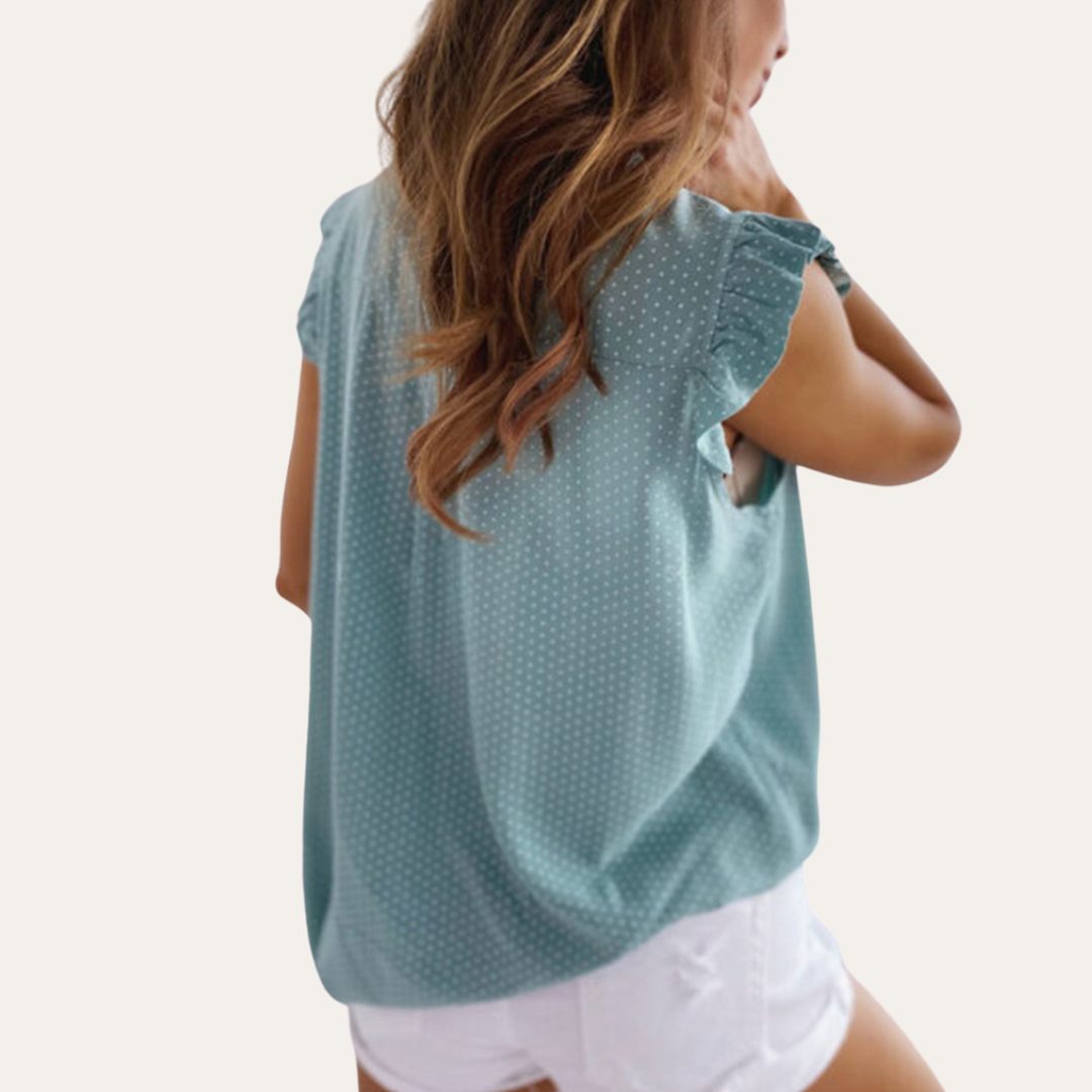 Stilla | Kvinders Bluse Chiffon Sløjfe Ærmeløs