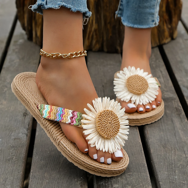 Stilla | Linned Solsikke Anti Skrid Flip Flops