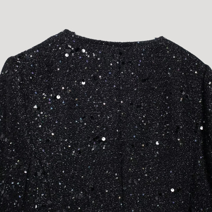 Stilla | Kvinder Glitrende Cropped Strikketrøje