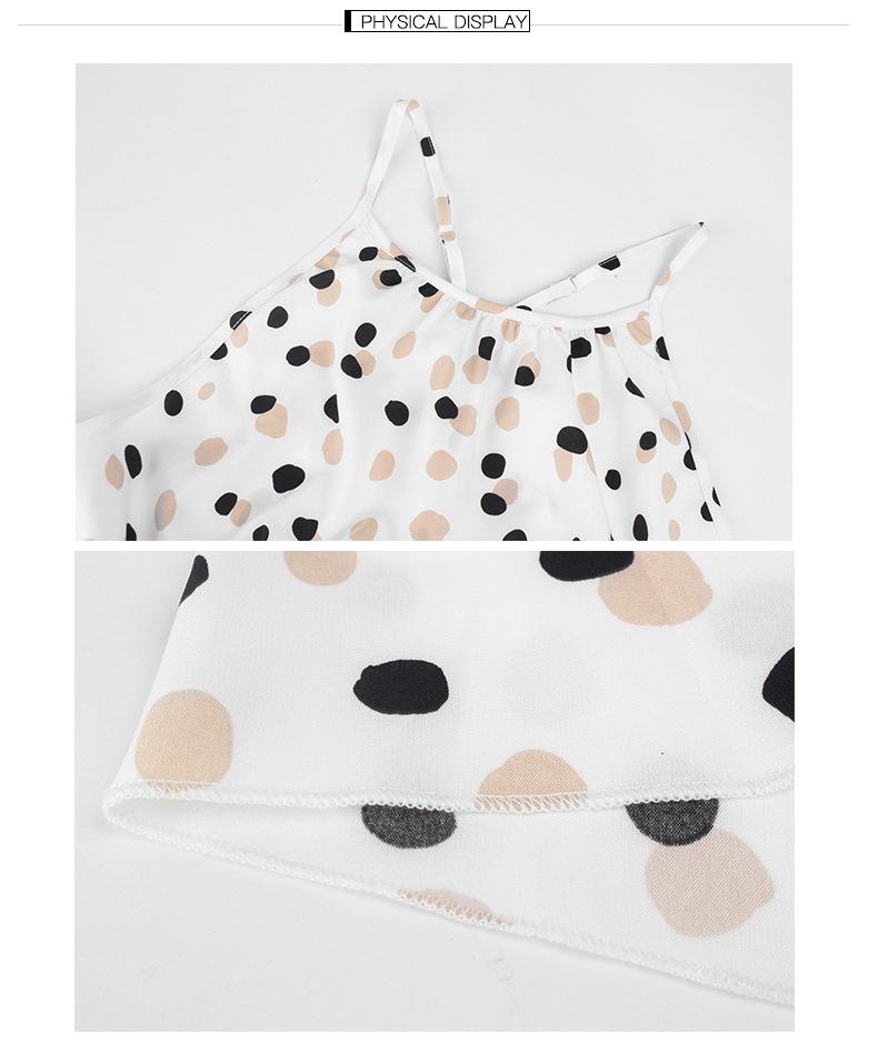 Stilla | Polka Dot Ærmeløs Lang Kjole