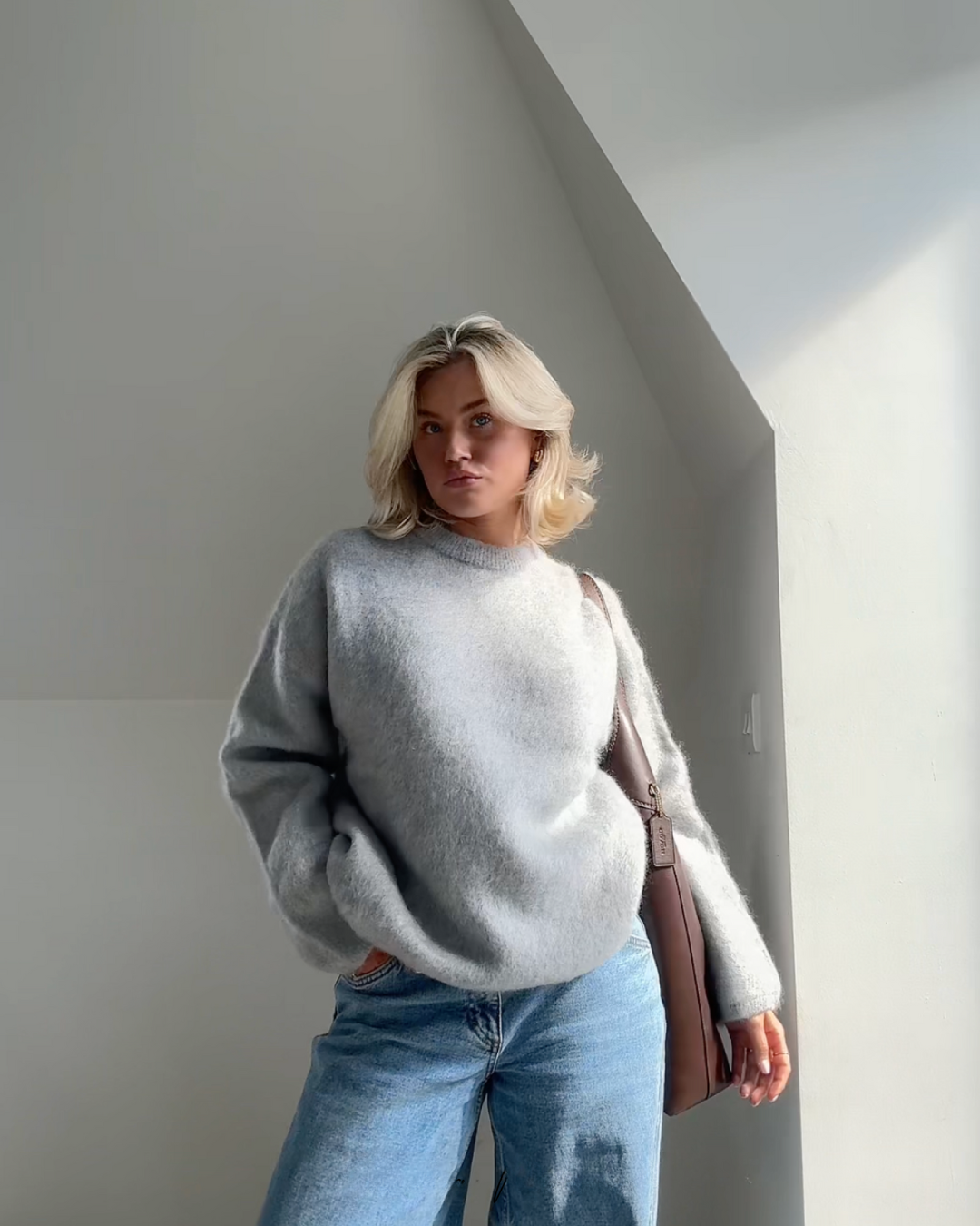 Stilla | Rund hals Pullover Af Blandede Mohair Uld