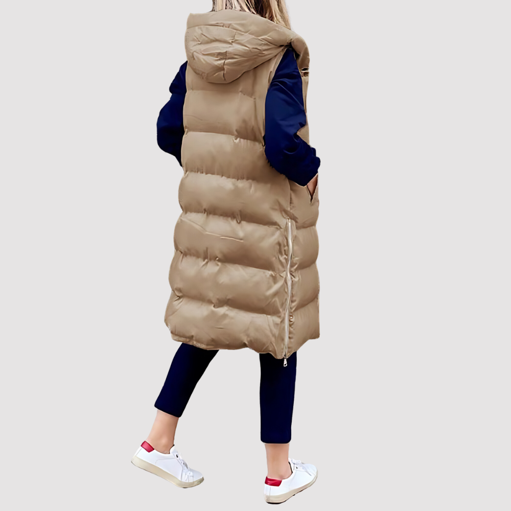 Stilla | Fashionabel Lang Frakke Med Hætte