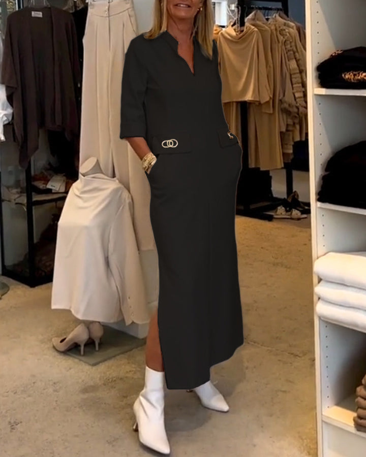 Stilla | Kjole Effen Dalila Med 3/4 Ærmer