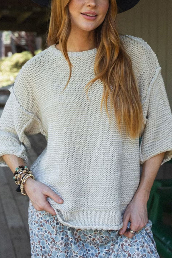 Stilla | Lunt Chunky Strik Sweater med Rund Hals