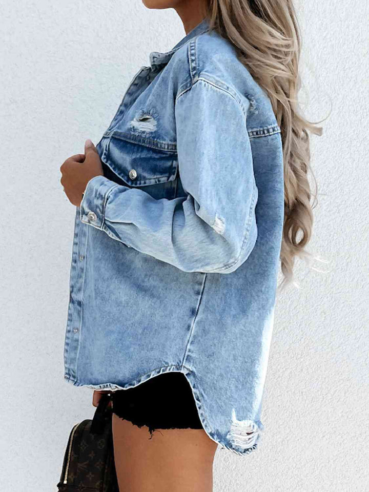 Stilla | Snap Down Denim Jakke