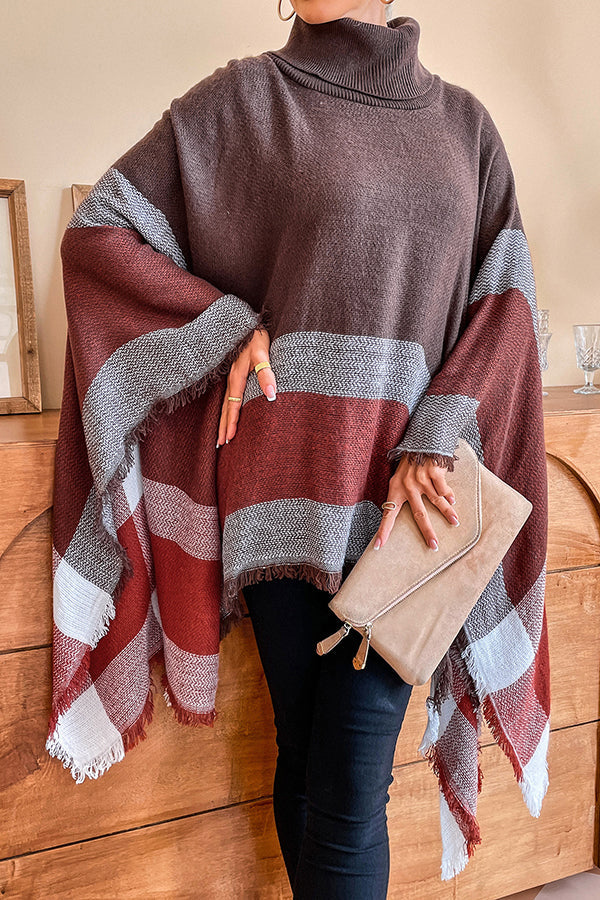 Stilla | Bubbles and Bonfires Farveblok Strik Poncho