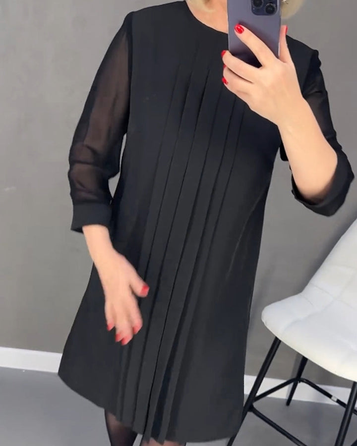 Stilla | Enkel Kjole Med Folds Og Mesh