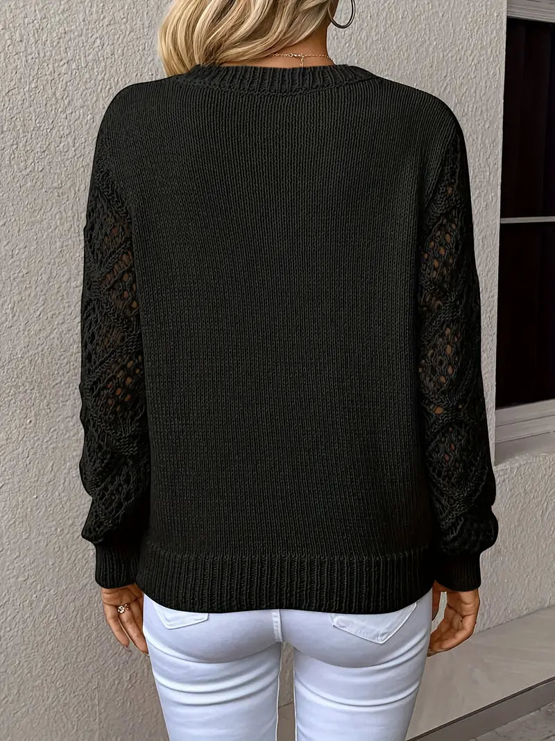 Stilla | Strikbluse med spidsdetaljer