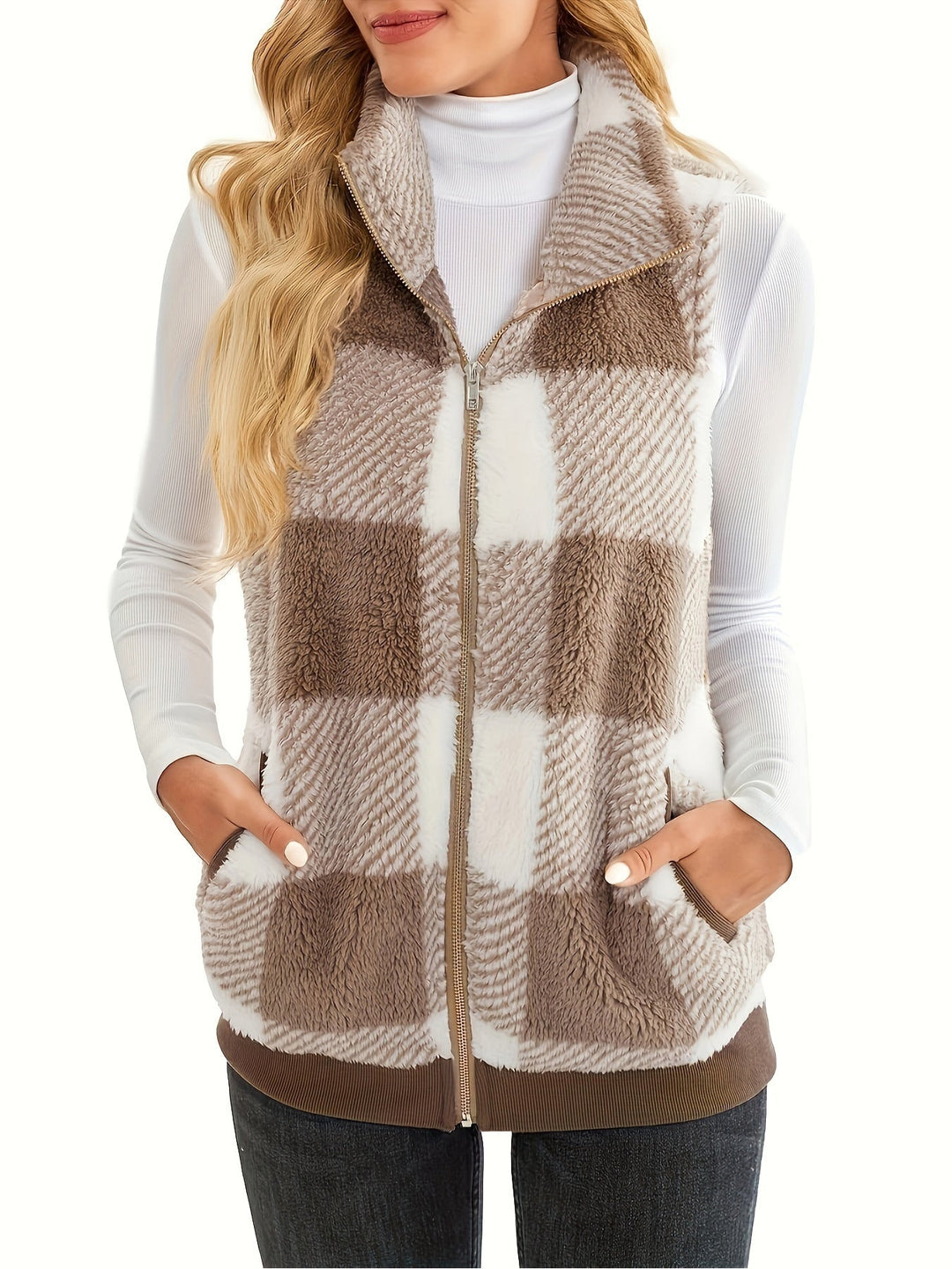 Stilla | Ternet Teddy-cardigan med ståkrave