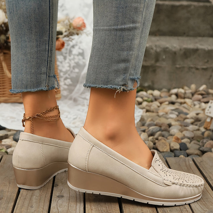 Stilla | Beige Slip on Mokasiner Til Damer