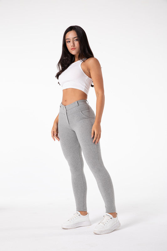 Stilla | Stramme Lysegrå Leggings Med Høj Talje