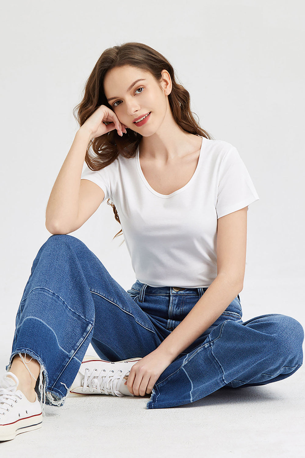 Stilla | Full Size Høj Talje Cat's Whisker Wide Leg Jeans