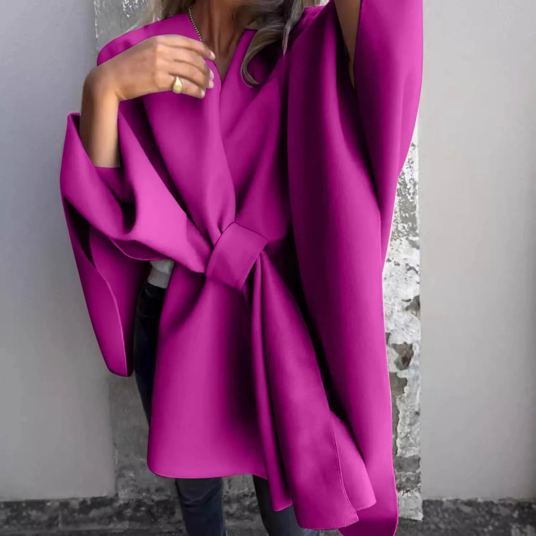 Stilla | Cozy Strikket Lang Cardigan med Flagermusærmer