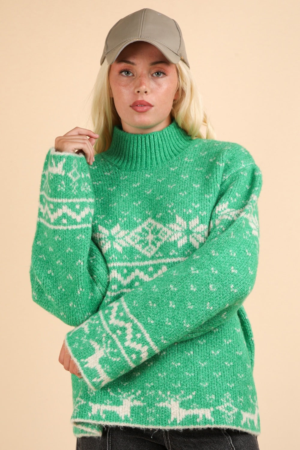 Stilla | Jule Element Pullover Med Lange Ærmer og Ståkrave